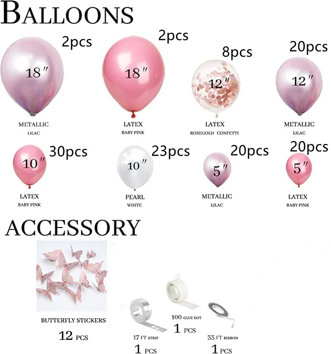 Pink Bufferfly Confetting Balloon Arch - Image 2