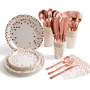 Rose Gold Party Supply Set