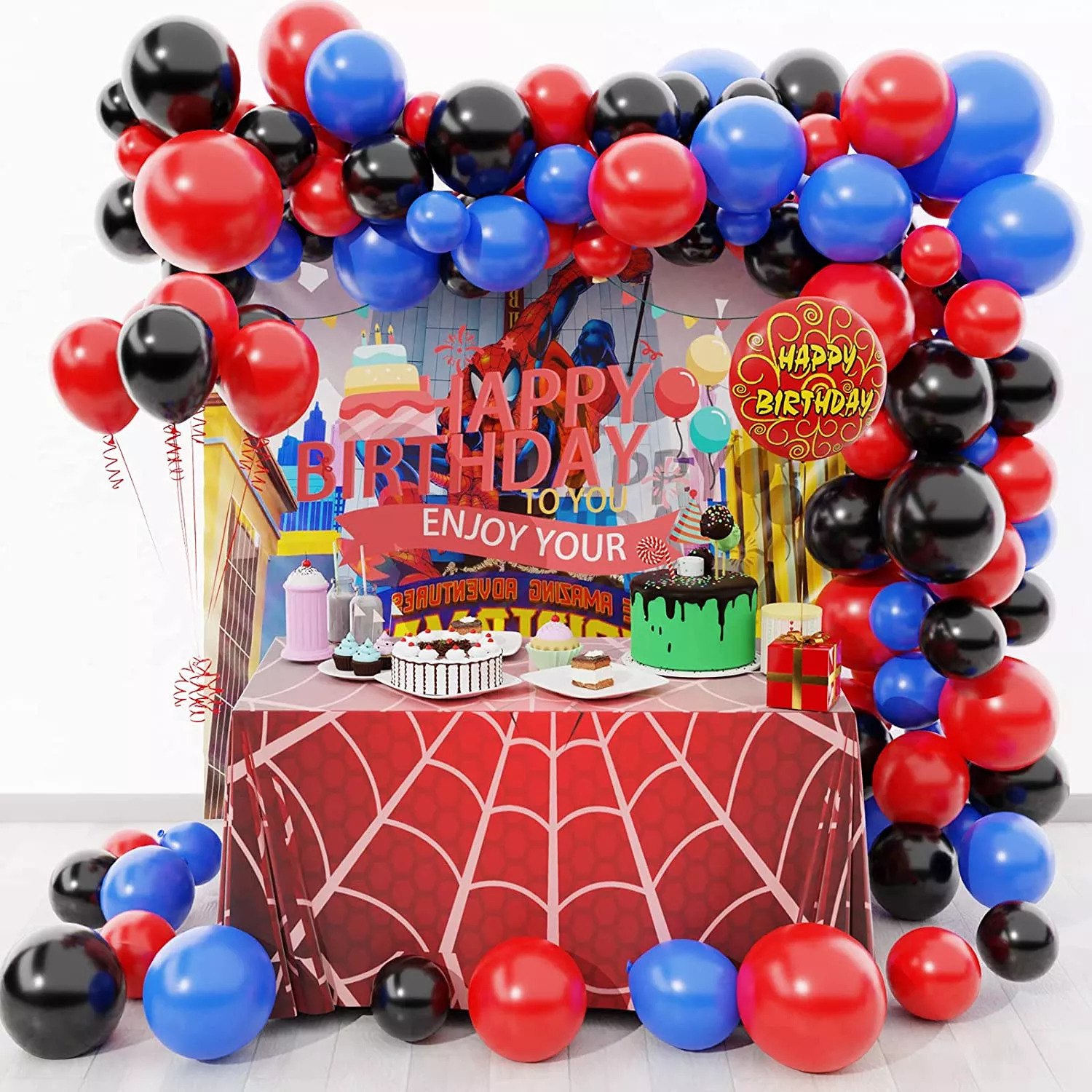 Spiderman Balloons Arch Garland Kit 109 Pcs