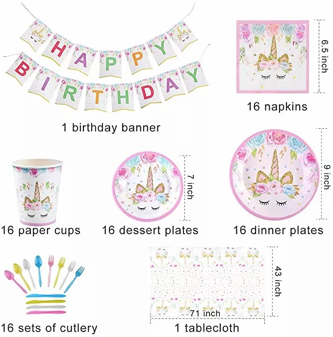 Unicorn Party Supply Individuals